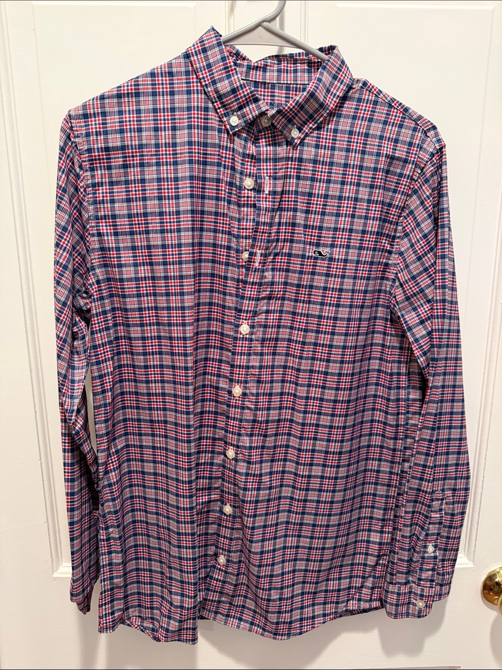 Vineyard Vines Pink and Blue Plaid Button-Down Shirt
